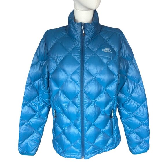 The North Face Blue Quilted Puffer Full Zip Lightweight Down Jacket Women's XL - Picture 1 of 16